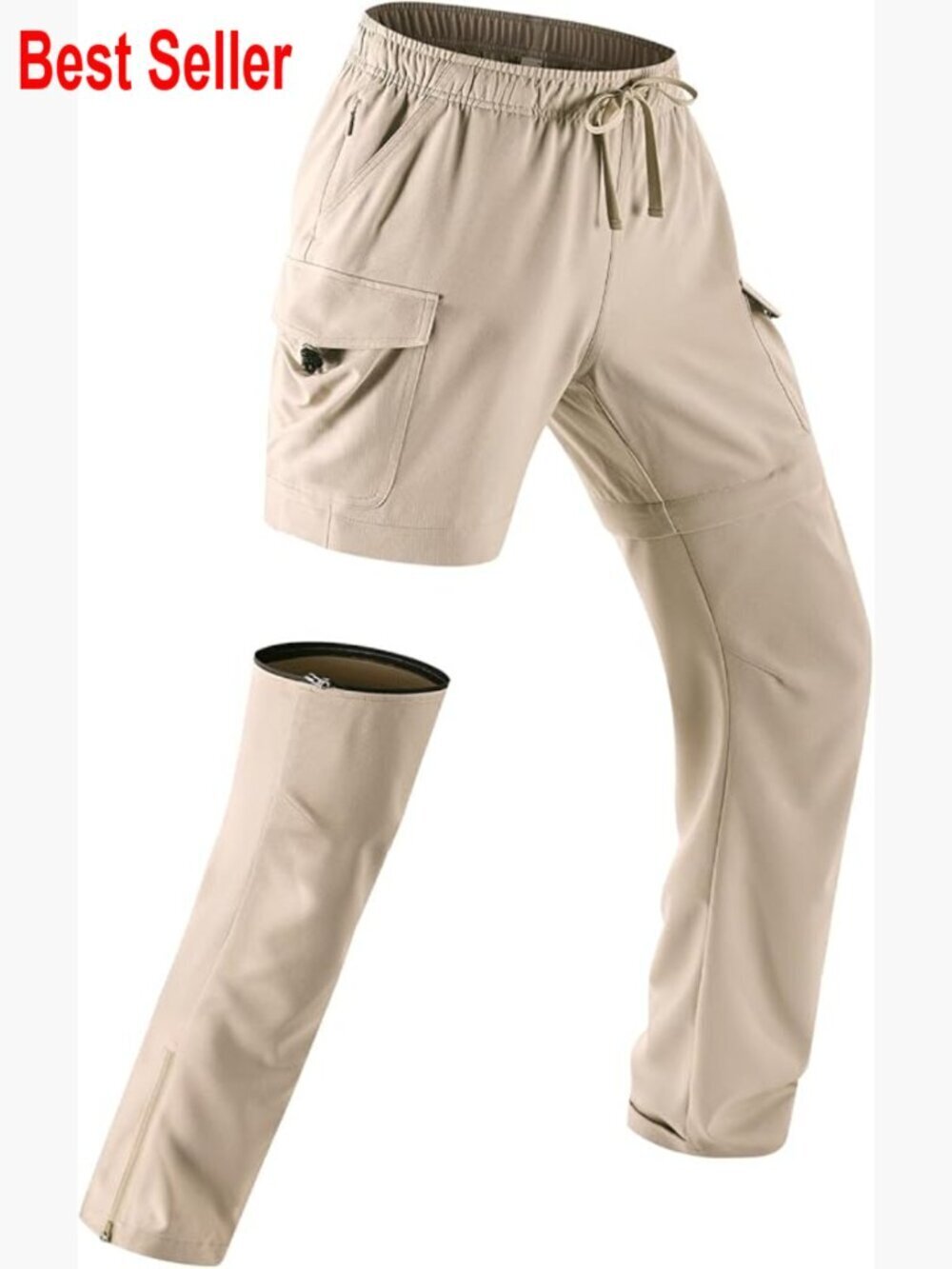 Convertible Zip-Off Hiking Pants with 6 Pockets Lightweight Quick Dry